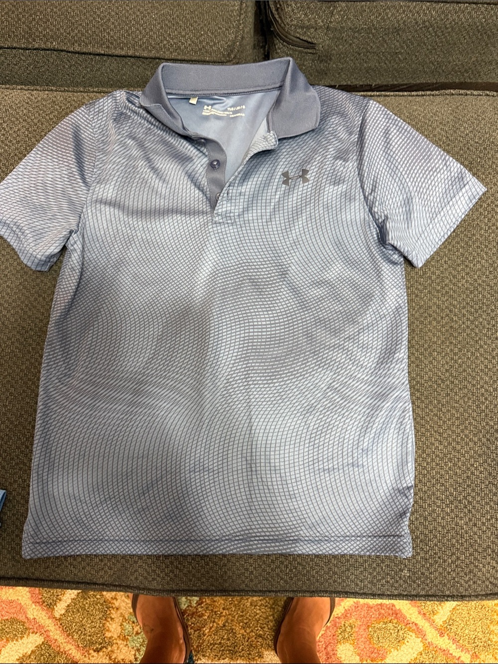 Under Armour Light Blue Wave-Pattern Polo